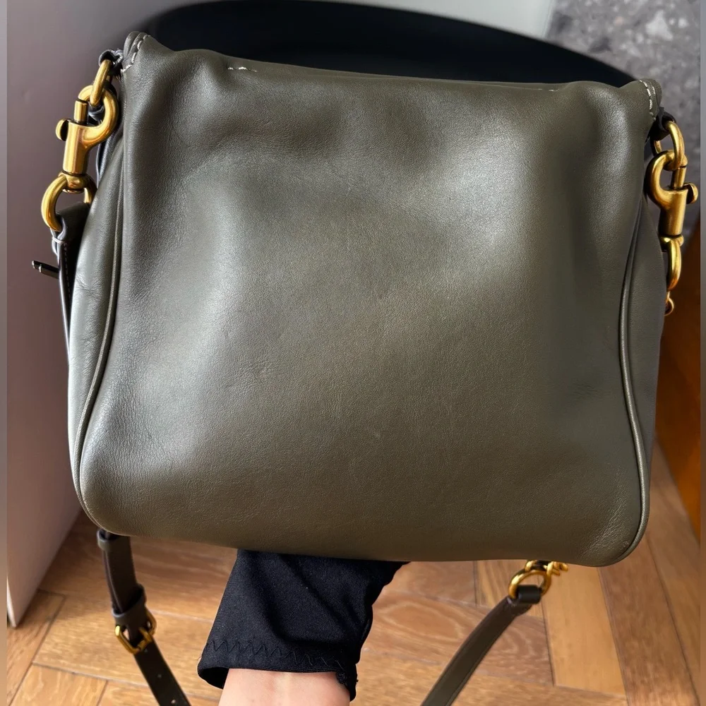 COACH Rider Bag 24 With Snakeskin Detail in Moss